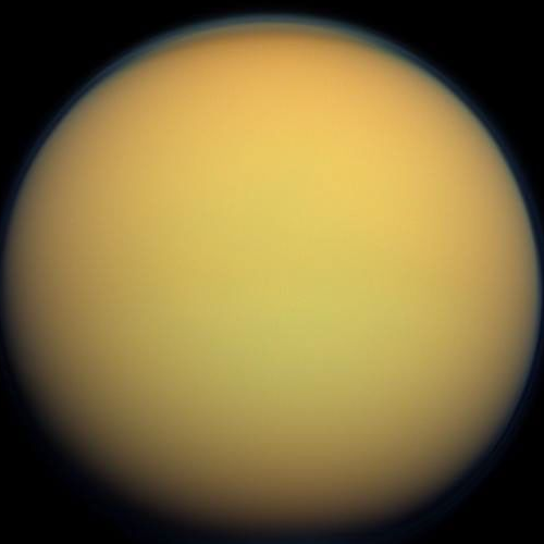 Titan: a featureless orange haze