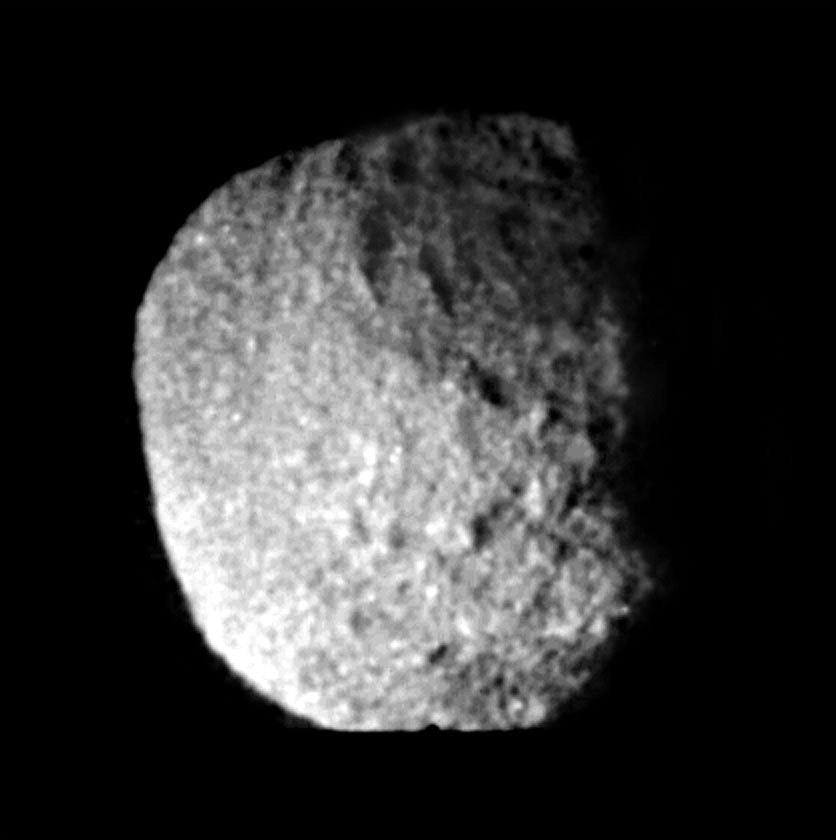 Proteus, a lumpy grey body too small for gravity to have rounded it